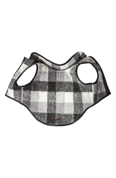 Pet Life Black Boxer Insulated Dog Jacket In Black Grey And White Plaid