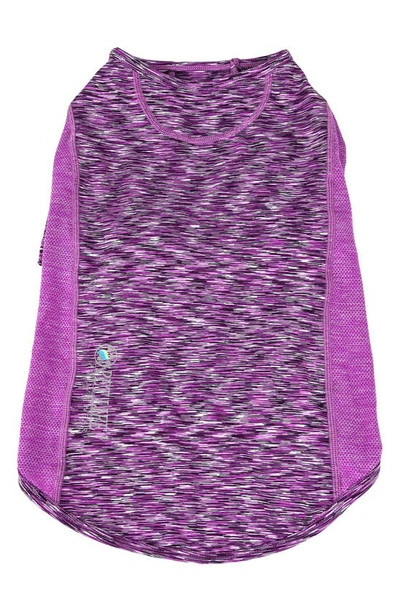 Shop Pet Life Active Warf-speed Heathered Tone-on-tone T-shirt In Purple Heather And Purple