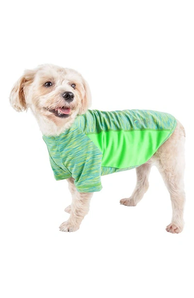 Pet Life Active Warf Speed Dog T Shirt In Green Heather W/ Light Green