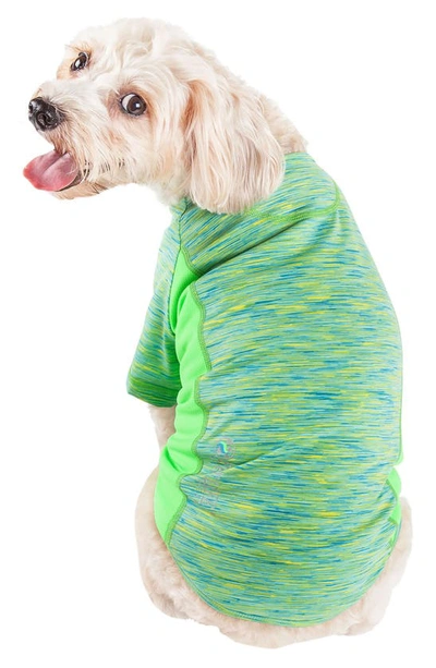 Pet Life Active Warf Speed Dog T Shirt In Green Heather W/ Light Green