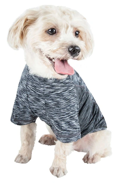 Shop Pet Life Active Warf-speed Heathered Tone-on-tone T-shirt In Black Heather On Black