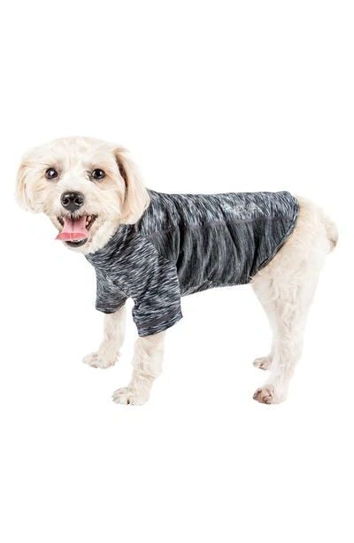 Shop Pet Life Active Warf-speed Heathered Tone-on-tone T-shirt In Black Heather On Black