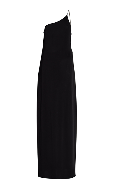 Shop Nili Lotan Women's Amelie Cutout Knit One-shoulder Maxi Dress In Black