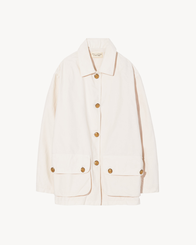 Shop Nili Lotan Connor Jacket With Gold Buttons In White