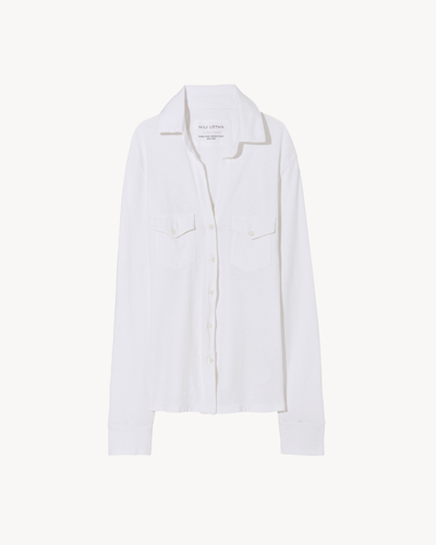 Shop Nili Lotan Liam Shirt In Vintage White