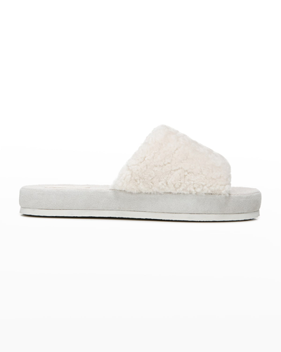 Shop Vince Kenia Fur Slide Sandals In Turtledove