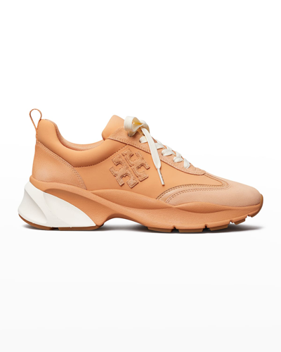 Shop Tory Burch Good Luck Trainer Sneakers In Peach Parfait Pe