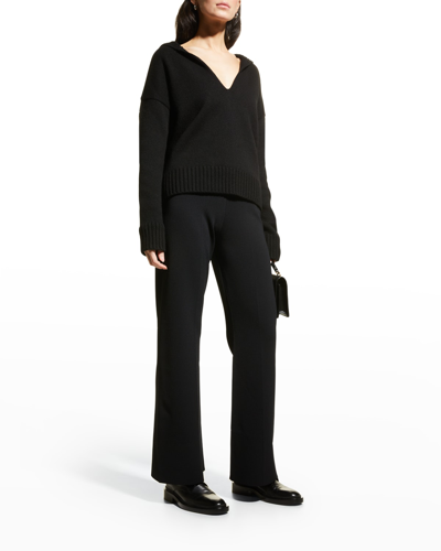 Shop Jil Sander Oversized Cashmere V-neck Sweater In Black