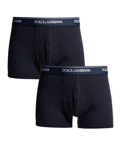 Shop Dolce & Gabbana 2-pack Regular Boxer Briefs In Navy