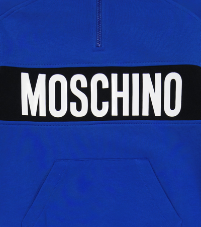 Shop Moschino Logo Cotton Jersey Tracksuit In Surf Blue