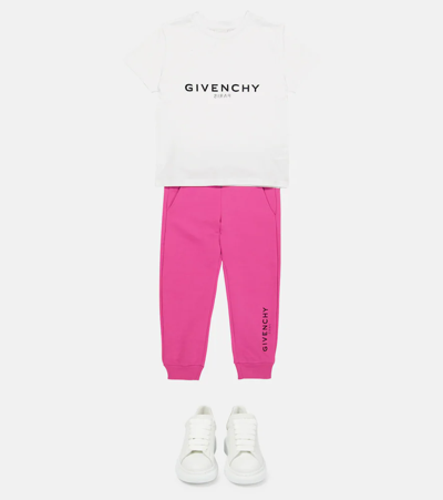 Shop Givenchy Logo Cotton-blend Sweatpants In Rasberry