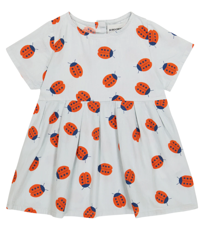 Shop Bobo Choses Baby Printed Cotton Dress In Light Grey