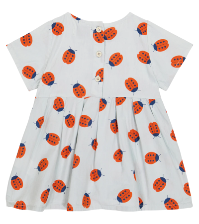Shop Bobo Choses Baby Printed Cotton Dress In Light Grey