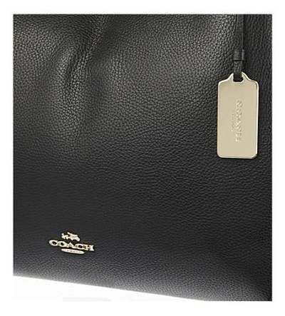 Shop Coach Edie Turnlock Leather Shoulder Bag In Black