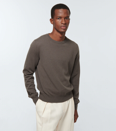 Shop The Row Benji Cashmere Sweater In Grey Green