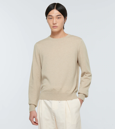 The Row Benji Cashmere Sweater In Limestone