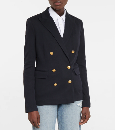 Polo Ralph Lauren Knit Double-breasted Blazer In Park Avenue Navy
