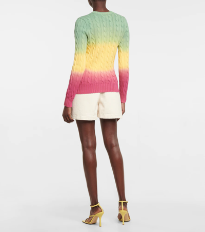 Shop Polo Ralph Lauren Cotton Cable-knit Sweater In Multi