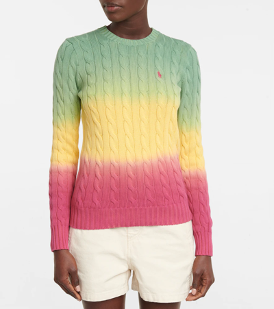 Shop Polo Ralph Lauren Cotton Cable-knit Sweater In Multi