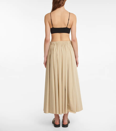 Shop The Row Sunset Gathered Midi Skirt In Oatmeal