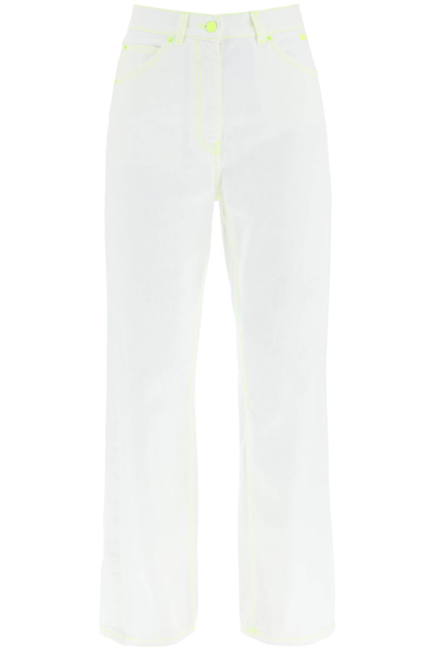 Shop Msgm Boy Jeans With Neon Stitching In Mixed Colours