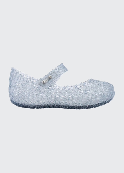 Shop Mini Melissa Girl's Campana Papel Glitter Cutout Mary Jane Shoes, Baby/toddlers In Clear