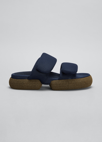 Shop Dries Van Noten Mesh Dual-grip Sporty Sandals In Navy