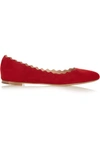 CHLOÉ Lauren scalloped suede ballet flats