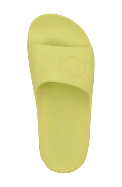 Shop Calvin Klein Holly Platform Slide Sandal In Yellow 700