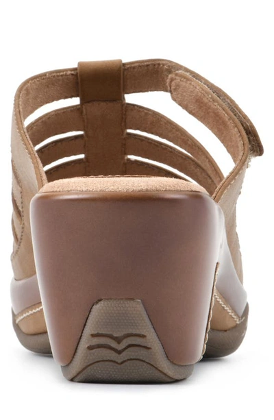 White Mountain Valencia Wedge Sandal In Natural/ Burn/ Smooth