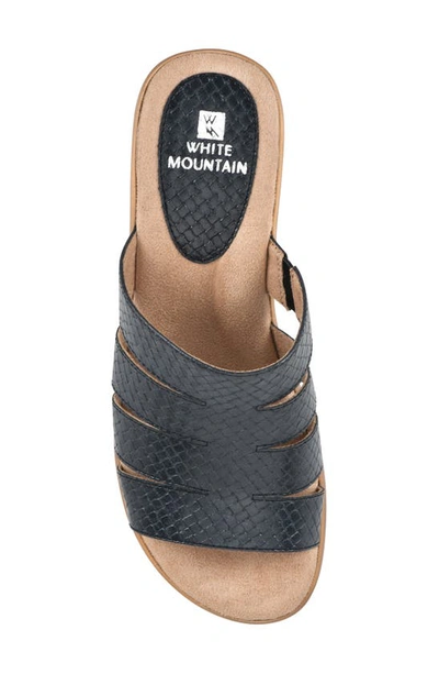 White Mountain Women's Valora Clog Slide Sandals Women's Shoes In Black/ Met/ Woven