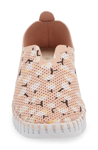 Shop Ilse Jacobsen Tulip 139 Perforated Slip-on Sneaker In Adobe Rose Fabric