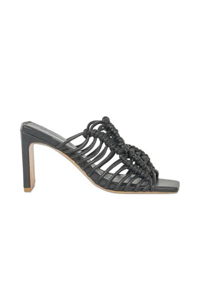 Shop Spring 2022 Footwear Audra Macrame Heeled Sandal In Black