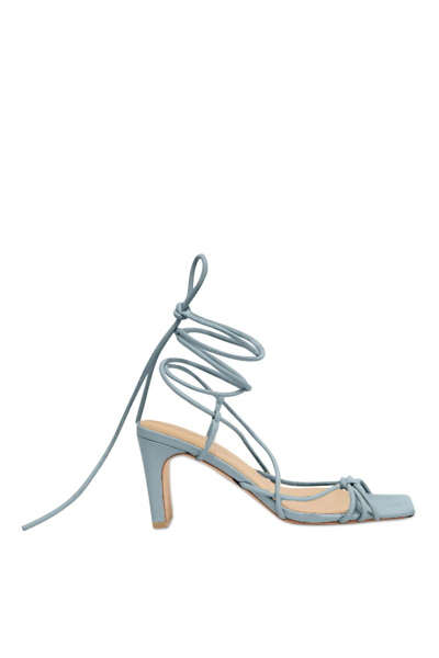 Shop Spring 2022 Footwear Meghan Heeled Wrap Sandal In Adriatic