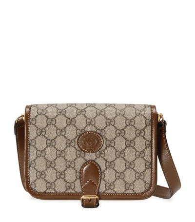 Shop Gucci Mini Gg Supreme Messenger Bag In Brown
