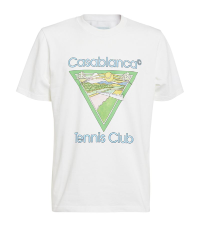 Shop Casablanca Cotton Tennis Club Print T-shirt In White