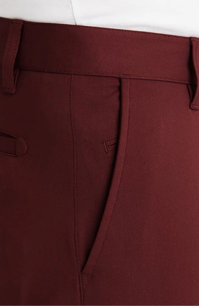 Shop Rhone Commuter Straight Fit Pants In Burgundy Red
