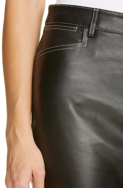 Shop Proenza Schouler White Label Leather Straight Leg Pants In Black