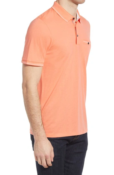 Shop Ted Baker Tortila Slim Fit Tipped Pocket Polo In Orange
