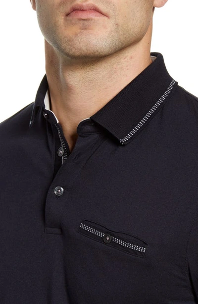 Shop Ted Baker London Tortila Slim Fit Tipped Pocket Polo In Navy