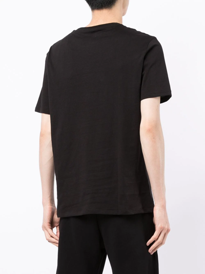 Shop Armani Exchange Logo-print Cotton T-shirt In Black