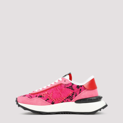 Shop Valentino Garavani  Lacerunner Sneaker Shoes In Pink &amp; Purple