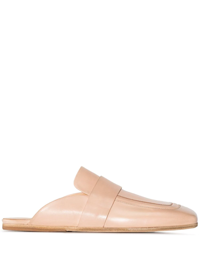 Shop Marsèll Square-toe Slippers In Neutrals