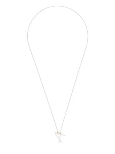 Shop Ami Alexandre Mattiussi Ami De Coeur Chain Necklace In Silver