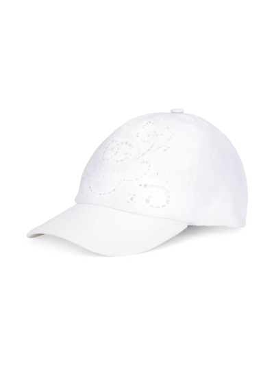Shop Dolce & Gabbana Broderie-anglaise Baseball Cap In White