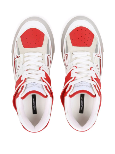 Dolce & Gabbana Transparent Cut-out Sneakers In Red