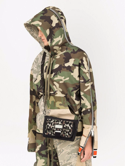 Dolce & Gabbana Leopard Jacquard Crossbody Bag In Black