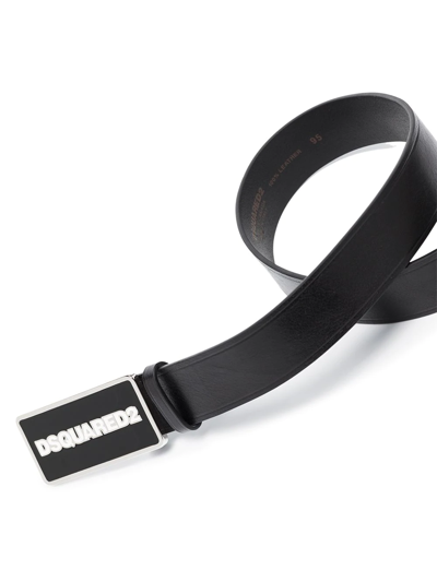 Dsquared2 Logo-buckle Leather Belt In Black