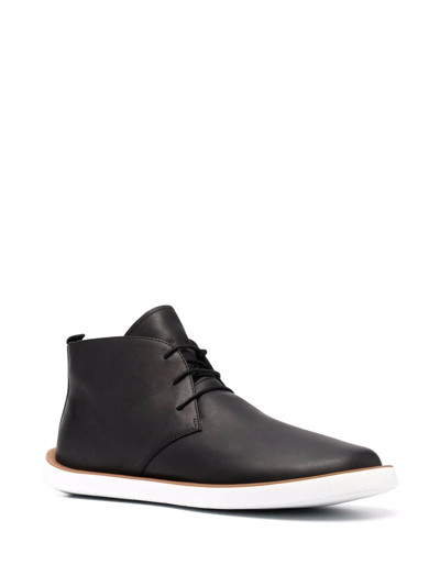 Shop Camper Wagon Lace-up Ankle Boots In Black