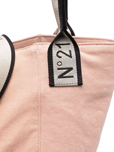 Shop N°21 Logo-jacquard Cotton Tote Bag In Neutrals
